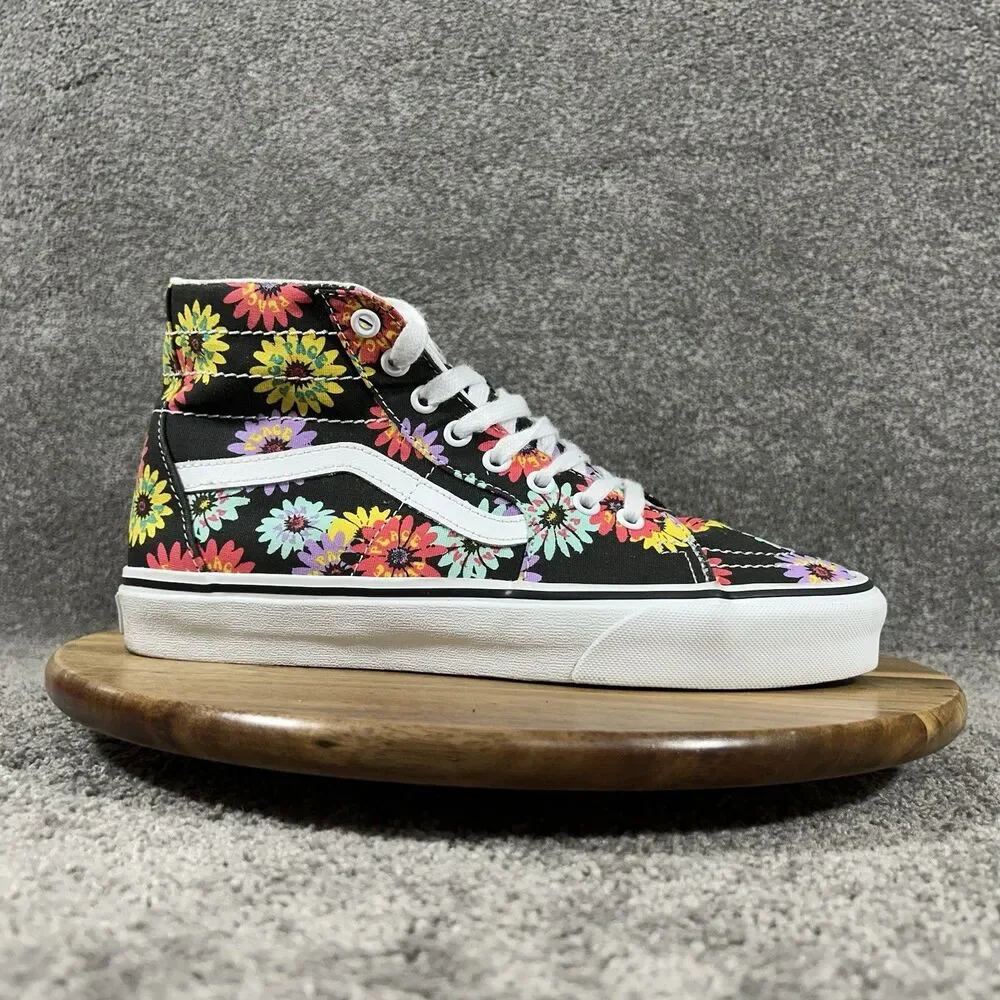Vans Sk8-Hi Tapered Women’s Size 10 Peace Floral Sunflowers Skate Shoes Used
